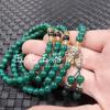 Pulseira de Contas Redondas de Rocha de Quartzo Turquesa Jade Calcedônia Verde Ágata Pulseira de 108 Cores Pulseira de Ágata Pulseira de Jade