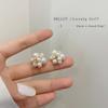 Aretes de Aguja de Plata S925 Zircón Perla ins Simple Sentido de Alta Gama 2023 Nuevos Aretes Elegantes de Moda para Mujer