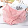 Xiaotianer 650 Sexy Encaje Completo Levanta Glúteos Cintura Media Braguitas Patrón de Rosa Transparente para Mujer