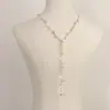 Colar Longo Brilhante de Zircônia Diamante Gota d'Água Corrente Traseira Personalizado para Vestido de Casamento Banquete de Casamento Acessórios de Corrente para Corpo de Vestido de Casamento