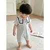 Ropa de Bebé, Ropa de Verano para Niños y Niñas, Mamelucos Súper Lindos y Adorables de Mes Completo, Ropa Delgada de Verano Estilo Azul Marino para Gatear