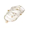 Lujo Accesible Transfronterizo Estilo Elegante Colgante de Disco Geométrico Cristal de Vidrio Ccb Resina Pulsera Elástica de Perlas Set de 5 Piezas