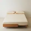 Lençol de Algodão Escovado Espesso 100S Peça Única Lençol de Elástico 100% Algodão, Cobre de Cama Todo em Algodão, Lençol de Elástico e Capa de Edredom Satinados de Cor Sólida com Elástico Integral