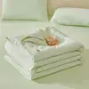 Colcha de Verano de Algodón y Lino Teñido en Hilo Lavado, Estilo Nuevo, Rellena de Algodón de Xinjiang, Colcha de Aire Acondicionado para Camas Individuales o Dobles, Colcha Fina de Verano Refrigerante