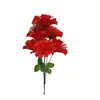 Ramo de Crisantemos Artificiales de Siete Cabezas para Ofrendas en Tumbas, Flores de Seda para Exhibición, Ramo Especial de Flores Artificiales para Rituales de Qingming