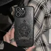 Case de Celular de Couro Estilo Escuro da Marca Fashion 16Pro 12 Adequado para Apple iPhone 14 Capa Rígida Estéreo Cruzada