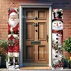 Banner navideño más vendido de Amazon con Papá Noel y muñeco de nieve, banner vertical colgante para exteriores para fondo de puerta principal festiva