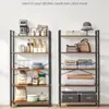 Estante de almacenamiento para el hogar de cocina, estante de almacenamiento móvil de múltiples capas para microondas y utensilios de cocina de pie, estantería de acero y madera para organizar la sala de estar