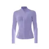 Lu Yoga Wear Top Defia para Mujer Chaqueta Deportiva Otoño e Invierno Cuello Alto Delgado Aspecto Adelgazante Chaqueta de Fitness Ropa con Protección Solar