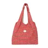 Bolsa de Cuadros de Gran Capacidad para Estudiantes y Mujeres 2026 Nueva Tendencia Bolso Tote Coreano Bolso de Compras Casual para Salir
