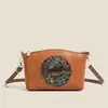 Nueva bolsa bandolera para mujer de gran capacidad, estilo simple, cuero suave, correa ancha para el hombro, bolsa tipo concha de estilo étnico, multi-compartimento, transfronteriza, vintage