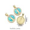 Moda Europea y Americana Transfronteriza Religiosa Cobre Chapado en Oro de 18K Colgante de Ópalo Joyería para Mujer Collar Tianzhu Virgen María