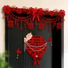 Cortina de Puerta de Boda con Símbolos de Matrimonio Feliz, Decoración para la Habitación de los Novios, Pegatinas para la Puerta de Entrada del Dormitorio, Decoraciones de Boda, Guirnaldas de Dragón y Fénix