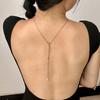 Collar con colgante de cristal sencillo para mujer, cadena larga con diamantes de imitación, estilo europeo y americano, para boda