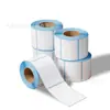 Papel para Impresión de Etiquetas Térmicas a Prueba de Agua, Polvo y Aceite, con Fondo Azul y Adhesivo Térmico de Alta Adherencia, Personalizable en Formas Cuadrada, Rectangular y Redonda de 20 mm ~ 100 mm