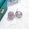 Pendientes de Botón Coloridos de Piedras Preciosas con Incrustaciones Completas de Circonita Brillante, Estilo Hong Kong de Moda con un Toque de Diosa de Alta Gama