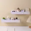 Estante de almacenamiento de pared con forma de ola para sala de estar, simple estante de exhibición y almacenamiento decorativo de madera para el hogar