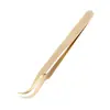 Acero Inoxidable Pinzas para Injerto de Pestañas Flor Dorada Pluma Dorada Delfín Antiestáticas Recogedor de Cabello Nido de Pájaro Pinzas para Uñas