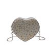 2025 Verano Nuevo Bolso Floral Pequeño Cadena en Forma de Corazón Hombro Cruzado Bolso de Mujer Moderno Rejuvenecedor Trendy Combinable