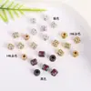 Cor de ouro 18K retentora de cor contas de zircônia microcravejadas contas de barril com furo grande acessórios de joias feitas à mão para pulseira colar