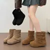 Botines casuales para mujer para otoño, con plataforma interna, plisados, estilo vintage, para personas bajitas, botines cortos de media caña, versátiles