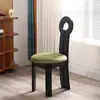 Mesa y Sillas de Comedor Vintage Estilo Francés, Sillas de Comedor de Madera Maciza para Uso Doméstico, Estilo Wabi-Sabi de Mediados de Siglo, Tocador de Diseñador, Respaldo de Sirena