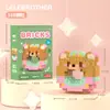 Boneca Desenho Animado Donut Blocos de Montar Urso Morango Montagem Brinquedos Educativos Infantis Presentes de Celebridade da Internet Atacado Dropshipping