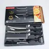 Facas de cozinha 6 peças faca de cozinha faca do chef faca ondulada antiaderente faca com padrão de gravata onda preta fábrica de facas em estoque vendas diretas