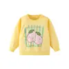Otoño/Invierno 2026 Sudadera con Cuello Redondo Amarilla y Estampado Divertido de Berenjena para Niños Pequeños Ropa de Moda