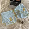 Towel Gatito Lindo Toalla de Baño Gorro de Baño Set de Tres Piezas Dormitorio Estudiantil Uso en Casa Felpa de Coral Engrosada Absorbente Bata de Baño