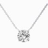 Colar de clavícula de diamante redondo com incrustação de prata esterlina S925 5A Mosan, pingente redondo versátil, nicho transfronteiriço de ponta