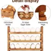 Rejilla para Huevos de Madera Maciza Apilable para el Hogar Multicapa Rejilla de Almacenamiento de Huevos Casa de Campo Rústica Soporte de Madera para Huevos Estante de Almacenamiento
