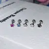 Aretes de Acero de Titanio Médico con Zirconia de Colores, Mini Estrella, Clavos para Hélice Auricular, Exquisitos Clavos para Cóclea, Diseño de Nicho