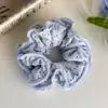 Scrunchie Azul Leite com Bolinhas Estilo Coreano, Novo Elástico de Cabelo para Primavera e Verão, Corda de Cabelo de Alta Qualidade para Coque
