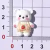 Mono de Dibujos Animados Lindo Oso Blanco Pequeño Pegamento de Crema DIY Funda de Teléfono Llavero Pasador Hebilla de Zapato Accesorios de Resina