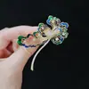 Broche Guofeng Esmalte Prata Esterlina Elegante Elegante Flor Xiangyun Broche Retro Corte Micro Diamante Casaco Terno Combinando