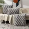 Fronha de pelúcia nova transfronteiriça, cor sólida, veludo texturizado, fronha de almofada de sofá tridimensional, adequada para quartos de amostra e decoração de quarto
