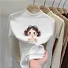 Nueva colección de otoño e invierno: Camiseta base de cuello alto para niñas, top infantil simple y versátil, camiseta de terciopelo alemán de manga larga para niñas pequeñas