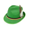 Fabricante Direto Chapéu de Jazz de Feltro Verde Alemão Chapéu de Feltro não Tecido Oktoberfest Chapéu de Pena Chapéu de Palco