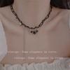 Cultura asiática retro collar gótico diseño de personalidad y2g gargantilla de lana otoño e invierno cadena para clavícula collar multicapa para mujer