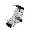 Medias de Seda de Cristal para Mujer Verano Finas Estilo Ballet Tubo Verano con Zapatos Mary Jane Zapatos Pequeños de Cuero Moño