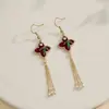 Novos Brincos de Franja Folha de Bambu Estilo Chinês Femininos Leve Luxo Alto Padrão Elegante Elegantes Brincos 2024 Novas Explosões Brincos Únicos