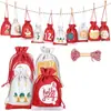Bolsas de Yute con Cordón de Navidad 2026 Transfronterizas Bolsas Colgantes para Calendario de Adviento Set de Bolsas de Regalo de Navidad