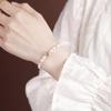 Yilu Plata S925 Plata de Ley Chapado en Oro Aguamarina Perla de Agua Dulce Estilo Palacio Francés Fresco Estilo Ins Pulsera Pulsera