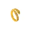 Popular Anel Dourado Estilo Vintage com Design Transfronteiriço, Anel Aberto Brilhante em Forma de Cobra com Diamantes, Luxo Leve, Cor Duradoura, Suprimento de Joias