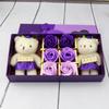 Lindo Creativo Día de la Mujer Día de la Madre Regalo Pareja Doble Oso Flor de Jabón Caja de Regalo Rosa Flor de Jabón Regalo