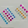 Diamante Láser Redondo Super Flash Color Arcoíris Diamante Individual Individual Adhesivo Autoadhesivo Rhinestone Acrílico Juguete Infantil Pegatina