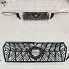 Adecuado para Prado Fj150 2018-2021 Rejilla Frontal de Parachoques de Malla en Forma de Diamante Negro Brillante