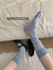 "Verano de Oxígeno Ligero" Calcetines Azules de Malla Fina Transpirables con Separación de Dedos, Calcetines Holgados de Dos Dedos para Mujer, Calcetines de Canalé Modernos Sin Costuras