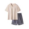 Pijama de verano para mujer con cuello en V y almohadilla en el pecho, fino, pijama, longitud opcional, se puede usar afuera, seda de hielo, sensación fresca, ropa de casa L836